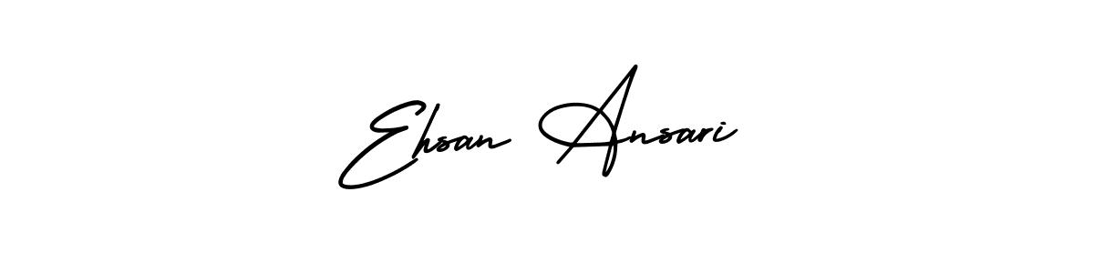 You should practise on your own different ways (AmerikaSignatureDemo-Regular) to write your name (Ehsan Ansari) in signature. don't let someone else do it for you. Ehsan Ansari signature style 3 images and pictures png