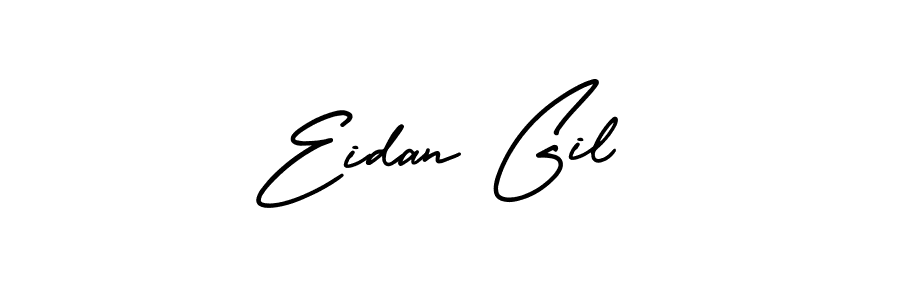 You should practise on your own different ways (AmerikaSignatureDemo-Regular) to write your name (Eidan Gil) in signature. don't let someone else do it for you. Eidan Gil signature style 3 images and pictures png