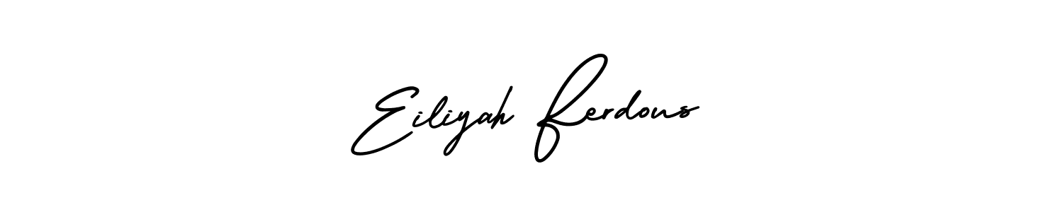 The best way (AmerikaSignatureDemo-Regular) to make a short signature is to pick only two or three words in your name. The name Eiliyah Ferdous include a total of six letters. For converting this name. Eiliyah Ferdous signature style 3 images and pictures png