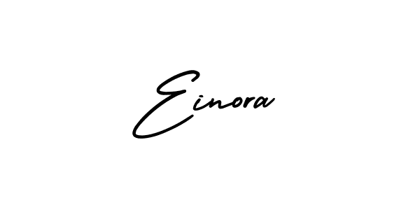 How to make Einora name signature. Use AmerikaSignatureDemo-Regular style for creating short signs online. This is the latest handwritten sign. Einora signature style 3 images and pictures png