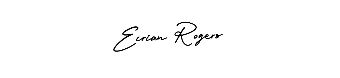 You should practise on your own different ways (AmerikaSignatureDemo-Regular) to write your name (Eirian Rogers) in signature. don't let someone else do it for you. Eirian Rogers signature style 3 images and pictures png