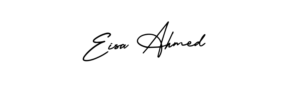 Eisa Ahmed stylish signature style. Best Handwritten Sign (AmerikaSignatureDemo-Regular) for my name. Handwritten Signature Collection Ideas for my name Eisa Ahmed. Eisa Ahmed signature style 3 images and pictures png
