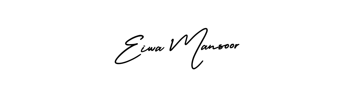 This is the best signature style for the Eiwa Mansoor name. Also you like these signature font (AmerikaSignatureDemo-Regular). Mix name signature. Eiwa Mansoor signature style 3 images and pictures png