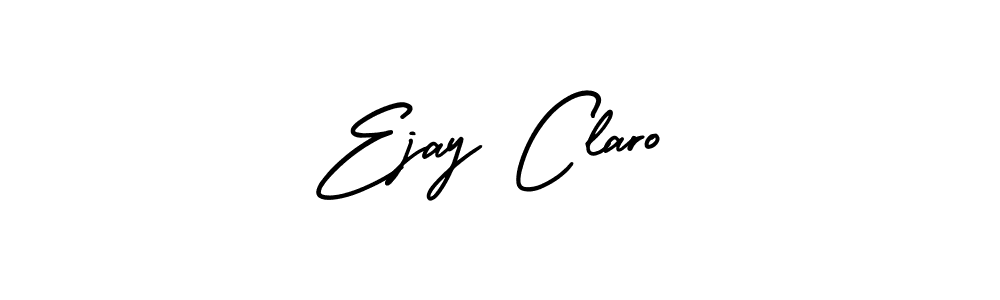 You should practise on your own different ways (AmerikaSignatureDemo-Regular) to write your name (Ejay Claro) in signature. don't let someone else do it for you. Ejay Claro signature style 3 images and pictures png