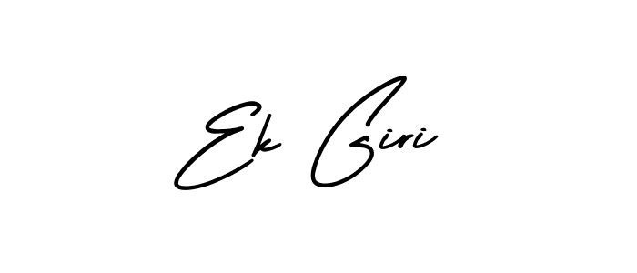 You should practise on your own different ways (AmerikaSignatureDemo-Regular) to write your name (Ek Giri) in signature. don't let someone else do it for you. Ek Giri signature style 3 images and pictures png