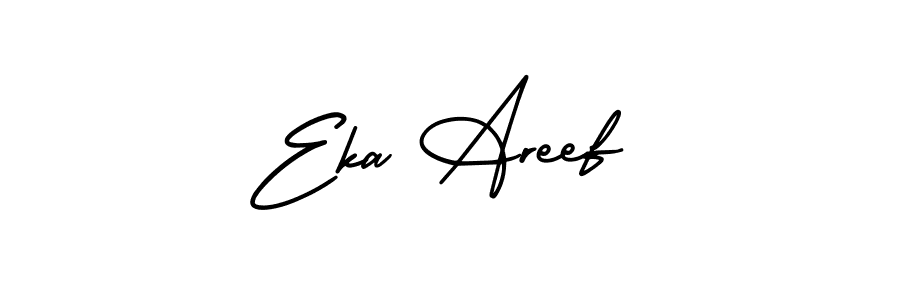 How to make Eka Areef name signature. Use AmerikaSignatureDemo-Regular style for creating short signs online. This is the latest handwritten sign. Eka Areef signature style 3 images and pictures png