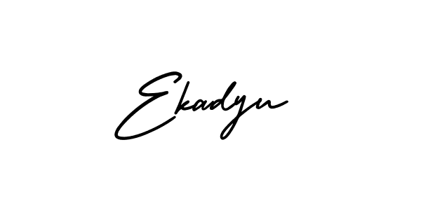 How to make Ekadyu name signature. Use AmerikaSignatureDemo-Regular style for creating short signs online. This is the latest handwritten sign. Ekadyu signature style 3 images and pictures png