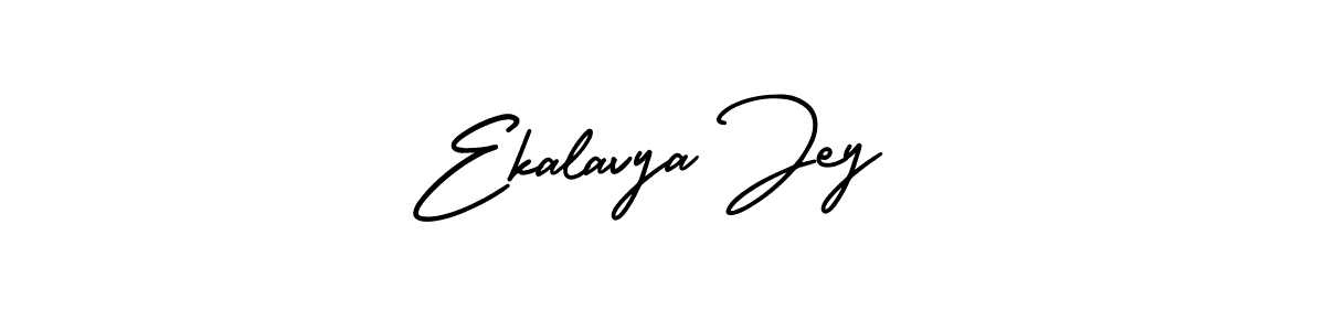 The best way (AmerikaSignatureDemo-Regular) to make a short signature is to pick only two or three words in your name. The name Ekalavya Jey include a total of six letters. For converting this name. Ekalavya Jey signature style 3 images and pictures png