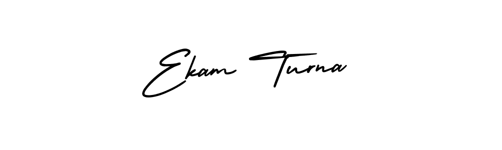 Design your own signature with our free online signature maker. With this signature software, you can create a handwritten (AmerikaSignatureDemo-Regular) signature for name Ekam Turna. Ekam Turna signature style 3 images and pictures png