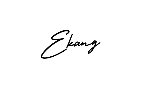 You should practise on your own different ways (AmerikaSignatureDemo-Regular) to write your name (Ekang) in signature. don't let someone else do it for you. Ekang signature style 3 images and pictures png