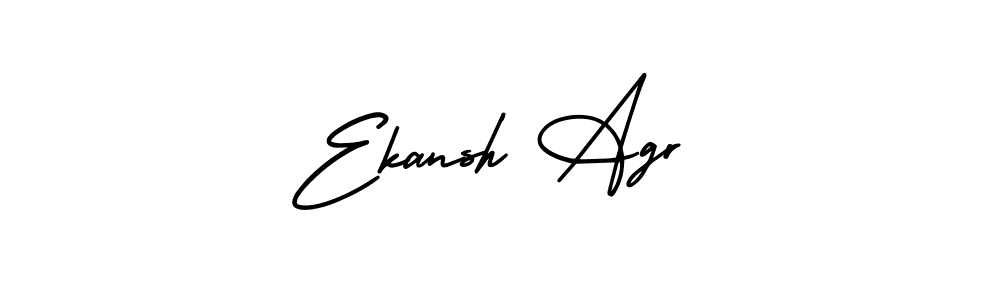 You should practise on your own different ways (AmerikaSignatureDemo-Regular) to write your name (Ekansh Agr) in signature. don't let someone else do it for you. Ekansh Agr signature style 3 images and pictures png