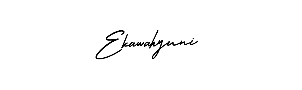 How to make Ekawahyuni signature? AmerikaSignatureDemo-Regular is a professional autograph style. Create handwritten signature for Ekawahyuni name. Ekawahyuni signature style 3 images and pictures png