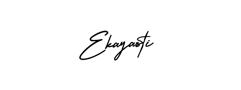 The best way (AmerikaSignatureDemo-Regular) to make a short signature is to pick only two or three words in your name. The name Ekayasti include a total of six letters. For converting this name. Ekayasti signature style 3 images and pictures png