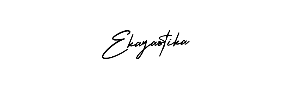 You should practise on your own different ways (AmerikaSignatureDemo-Regular) to write your name (Ekayastika) in signature. don't let someone else do it for you. Ekayastika signature style 3 images and pictures png