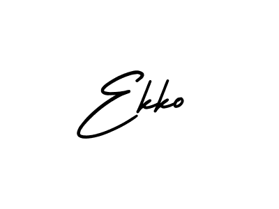 Use a signature maker to create a handwritten signature online. With this signature software, you can design (AmerikaSignatureDemo-Regular) your own signature for name Ekko. Ekko signature style 3 images and pictures png