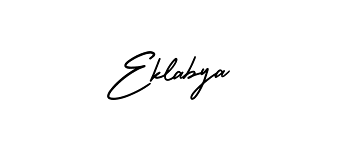 You should practise on your own different ways (AmerikaSignatureDemo-Regular) to write your name (Eklabya) in signature. don't let someone else do it for you. Eklabya signature style 3 images and pictures png