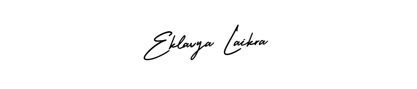 The best way (AmerikaSignatureDemo-Regular) to make a short signature is to pick only two or three words in your name. The name Eklavya Laikra include a total of six letters. For converting this name. Eklavya Laikra signature style 3 images and pictures png