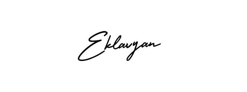 You should practise on your own different ways (AmerikaSignatureDemo-Regular) to write your name (Eklavyan) in signature. don't let someone else do it for you. Eklavyan signature style 3 images and pictures png