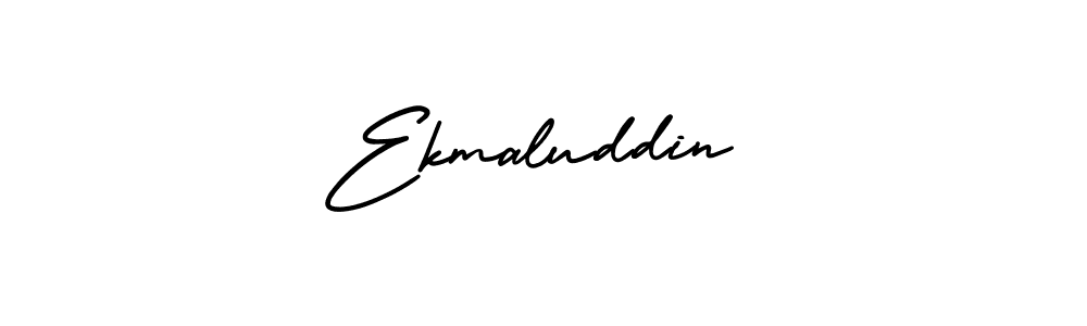 How to make Ekmaluddin name signature. Use AmerikaSignatureDemo-Regular style for creating short signs online. This is the latest handwritten sign. Ekmaluddin signature style 3 images and pictures png