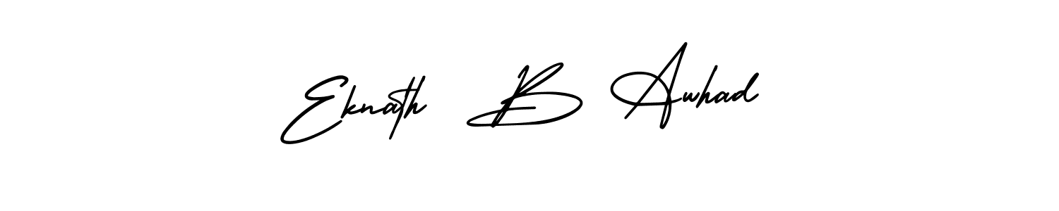 The best way (AmerikaSignatureDemo-Regular) to make a short signature is to pick only two or three words in your name. The name Eknath  B Awhad include a total of six letters. For converting this name. Eknath  B Awhad signature style 3 images and pictures png