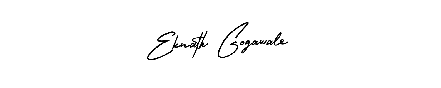 The best way (AmerikaSignatureDemo-Regular) to make a short signature is to pick only two or three words in your name. The name Eknath Gogawale include a total of six letters. For converting this name. Eknath Gogawale signature style 3 images and pictures png