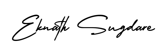 You should practise on your own different ways (AmerikaSignatureDemo-Regular) to write your name (Eknath Sugdare) in signature. Don't let someone else do it for you. Eknath Sugdare signature style 3 images and pictures png