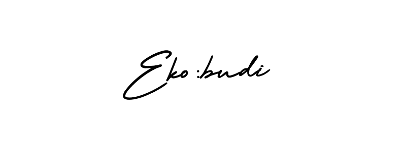 Use a signature maker to create a handwritten signature online. With this signature software, you can design (AmerikaSignatureDemo-Regular) your own signature for name Eko:budi. Eko:budi signature style 3 images and pictures png