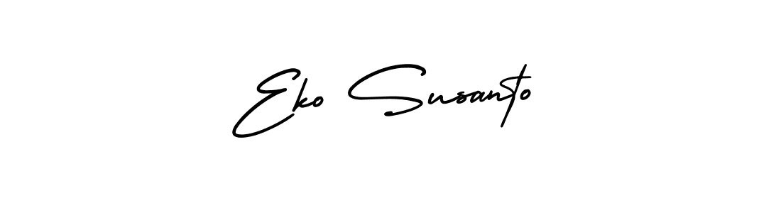 You should practise on your own different ways (AmerikaSignatureDemo-Regular) to write your name (Eko Susanto) in signature. don't let someone else do it for you. Eko Susanto signature style 3 images and pictures png