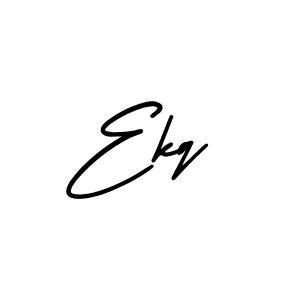 This is the best signature style for the Ekq name. Also you like these signature font (AmerikaSignatureDemo-Regular). Mix name signature. Ekq signature style 3 images and pictures png
