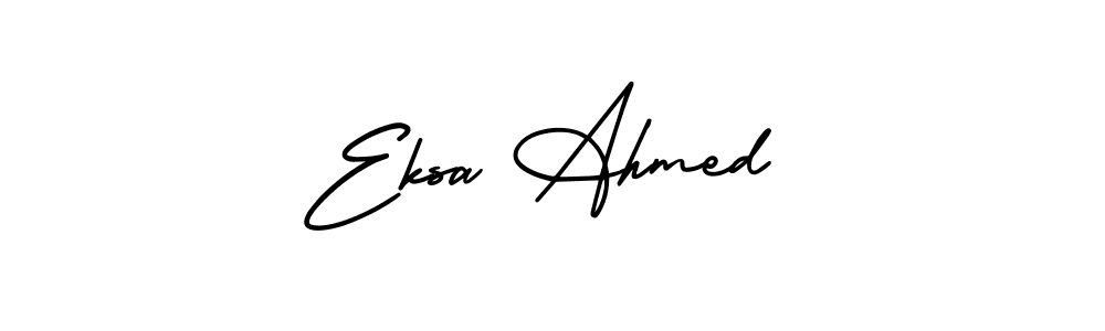 Also You can easily find your signature by using the search form. We will create Eksa Ahmed name handwritten signature images for you free of cost using AmerikaSignatureDemo-Regular sign style. Eksa Ahmed signature style 3 images and pictures png