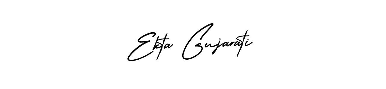 Make a beautiful signature design for name Ekta Gujarati. With this signature (AmerikaSignatureDemo-Regular) style, you can create a handwritten signature for free. Ekta Gujarati signature style 3 images and pictures png