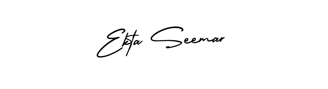 How to Draw Ekta Seemar signature style? AmerikaSignatureDemo-Regular is a latest design signature styles for name Ekta Seemar. Ekta Seemar signature style 3 images and pictures png