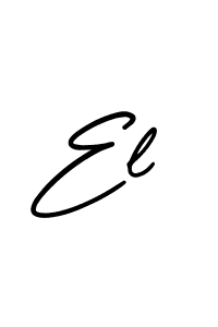 Make a beautiful signature design for name El. With this signature (AmerikaSignatureDemo-Regular) style, you can create a handwritten signature for free. El signature style 3 images and pictures png