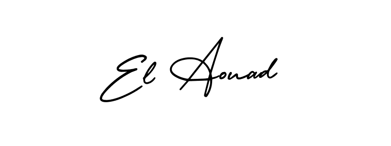 The best way (AmerikaSignatureDemo-Regular) to make a short signature is to pick only two or three words in your name. The name El Aouad include a total of six letters. For converting this name. El Aouad signature style 3 images and pictures png