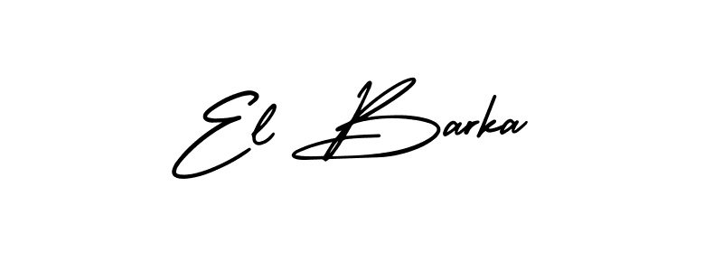 Use a signature maker to create a handwritten signature online. With this signature software, you can design (AmerikaSignatureDemo-Regular) your own signature for name El Barka. El Barka signature style 3 images and pictures png