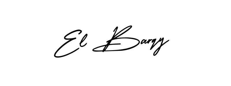 The best way (AmerikaSignatureDemo-Regular) to make a short signature is to pick only two or three words in your name. The name El Barqy include a total of six letters. For converting this name. El Barqy signature style 3 images and pictures png