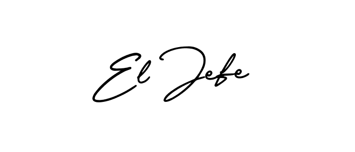 You should practise on your own different ways (AmerikaSignatureDemo-Regular) to write your name (El Jefe) in signature. don't let someone else do it for you. El Jefe signature style 3 images and pictures png