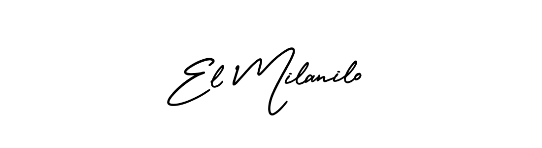 Use a signature maker to create a handwritten signature online. With this signature software, you can design (AmerikaSignatureDemo-Regular) your own signature for name El Milanilo. El Milanilo signature style 3 images and pictures png