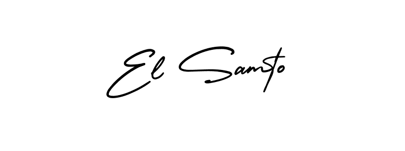 How to make El Samto name signature. Use AmerikaSignatureDemo-Regular style for creating short signs online. This is the latest handwritten sign. El Samto signature style 3 images and pictures png