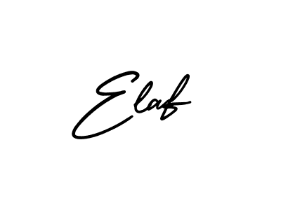 Use a signature maker to create a handwritten signature online. With this signature software, you can design (AmerikaSignatureDemo-Regular) your own signature for name Elaf. Elaf signature style 3 images and pictures png