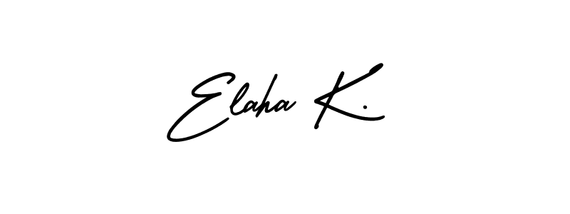 if you are searching for the best signature style for your name Elaha K.. so please give up your signature search. here we have designed multiple signature styles  using AmerikaSignatureDemo-Regular. Elaha K. signature style 3 images and pictures png