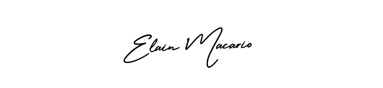 Elain Macario stylish signature style. Best Handwritten Sign (AmerikaSignatureDemo-Regular) for my name. Handwritten Signature Collection Ideas for my name Elain Macario. Elain Macario signature style 3 images and pictures png