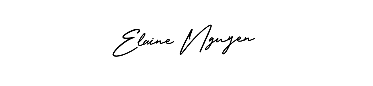 How to make Elaine Nguyen name signature. Use AmerikaSignatureDemo-Regular style for creating short signs online. This is the latest handwritten sign. Elaine Nguyen signature style 3 images and pictures png