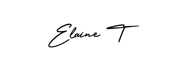 Create a beautiful signature design for name Elaine T. With this signature (AmerikaSignatureDemo-Regular) fonts, you can make a handwritten signature for free. Elaine T signature style 3 images and pictures png