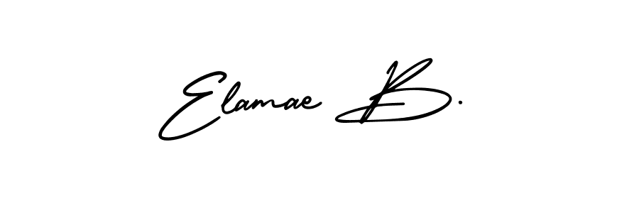 AmerikaSignatureDemo-Regular is a professional signature style that is perfect for those who want to add a touch of class to their signature. It is also a great choice for those who want to make their signature more unique. Get Elamae B. name to fancy signature for free. Elamae B. signature style 3 images and pictures png