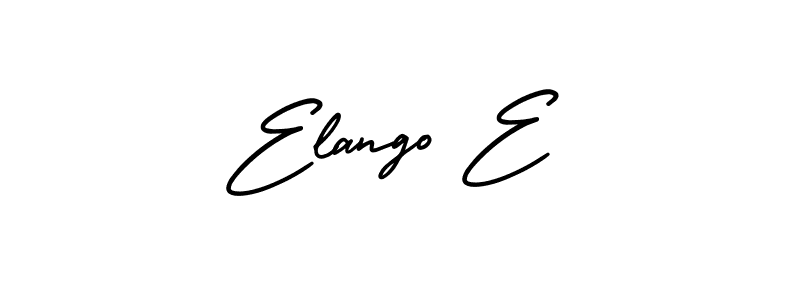 Also You can easily find your signature by using the search form. We will create Elango E name handwritten signature images for you free of cost using AmerikaSignatureDemo-Regular sign style. Elango E signature style 3 images and pictures png