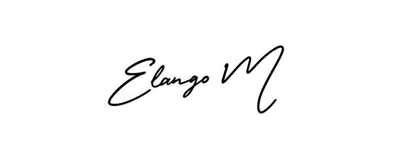 Make a short Elango M signature style. Manage your documents anywhere anytime using AmerikaSignatureDemo-Regular. Create and add eSignatures, submit forms, share and send files easily. Elango M signature style 3 images and pictures png