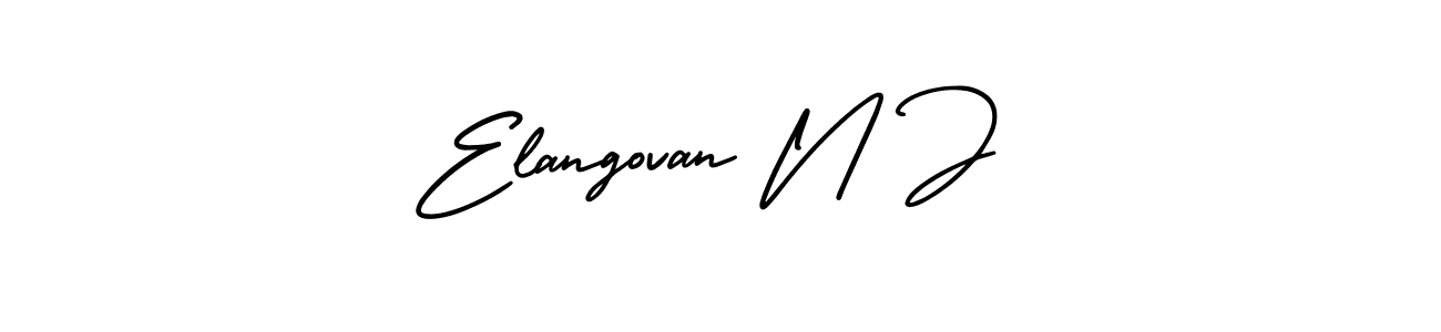 Also You can easily find your signature by using the search form. We will create Elangovan N J name handwritten signature images for you free of cost using AmerikaSignatureDemo-Regular sign style. Elangovan N J signature style 3 images and pictures png