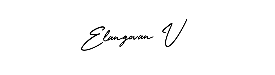 Elangovan V stylish signature style. Best Handwritten Sign (AmerikaSignatureDemo-Regular) for my name. Handwritten Signature Collection Ideas for my name Elangovan V. Elangovan V signature style 3 images and pictures png