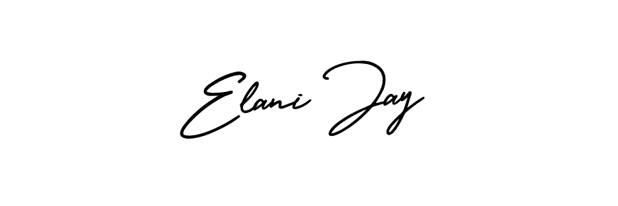How to make Elani Jay name signature. Use AmerikaSignatureDemo-Regular style for creating short signs online. This is the latest handwritten sign. Elani Jay signature style 3 images and pictures png